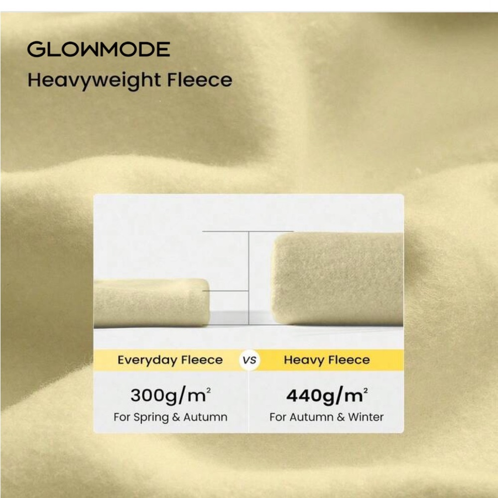 GLOWMODE SET 2 Heavyweight Fleece Oversized Fit joggers & pullover yellow large - Picture 3 of 8